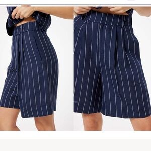 Sophie Rue Frances Linen Easy Suit Shorts Size XS In Navy Blue